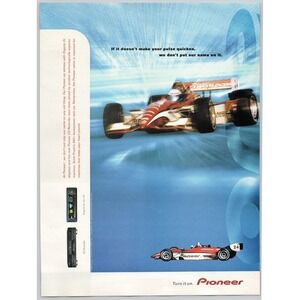 Pioneer Car Stereo Indy Racing Formula One Style Ad Magazine Print Ad 1999